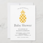 Baby shower van verse gele tropische ananassen kaart (Voorkant)