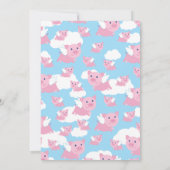 Baby shower van vliegende vliegende varkens kaart (Achterkant)