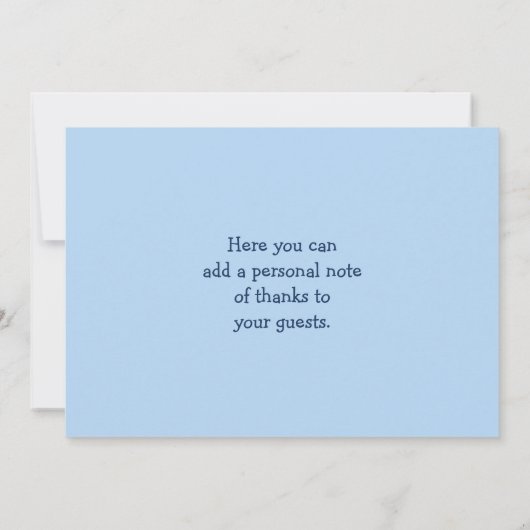 Baby shower van vliegtuigen Hartelijk dank Bedankkaart (Achterkant)