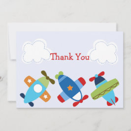 Baby shower van vliegtuigen Hartelijk dank Bedankkaart