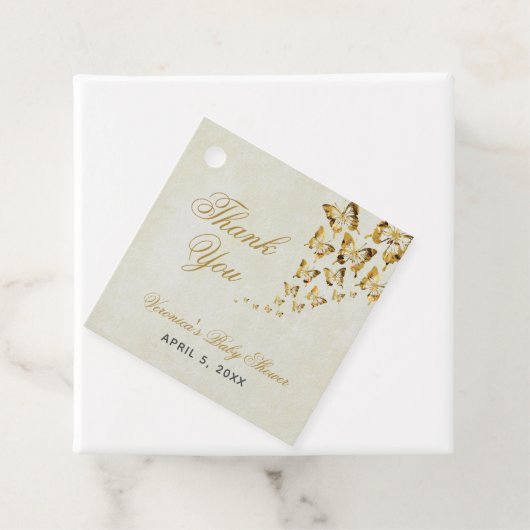 Baby shower van vlinder bedankjes labels (In situ)