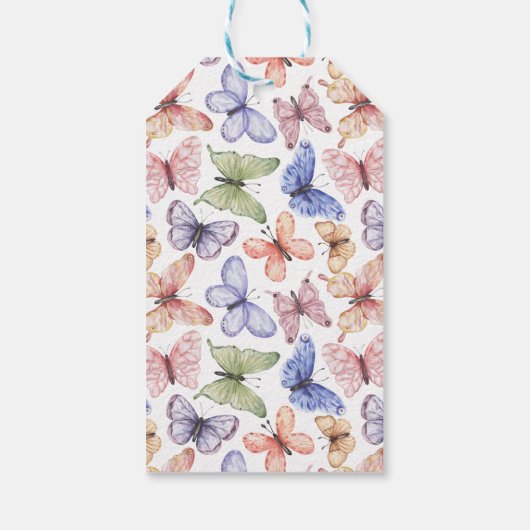 Baby shower van vlinder cadeaulabel (Achterkant)