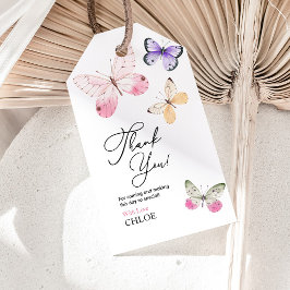 Baby shower van vlinder cadeaulabel