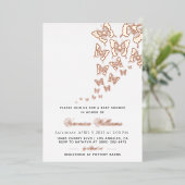 Baby shower van vlinder folie uitnodiging (Staand Voorkant)