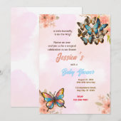 Baby shower van vlinder kaart (Voorkant / Achterkant)