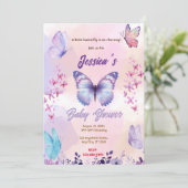 Baby shower van vlinder kaart (Staand voorkant)