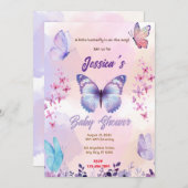 Baby shower van vlinder kaart (Voorkant / Achterkant)