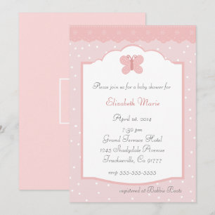 Baby shower van vlinder kaart
