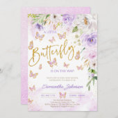 Baby shower van vlinder kaart (Voorkant / Achterkant)