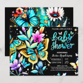 Baby shower van vlinder kaart (Voorkant / Achterkant)