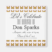 Baby shower van vlinder magneet (Voorkant)