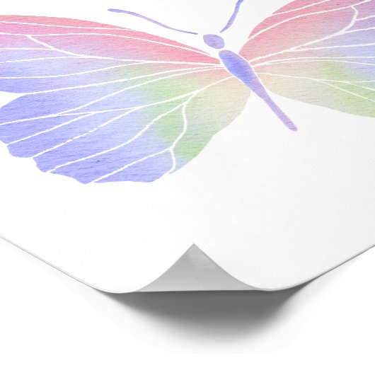 Baby shower van vlinder poster (Hoek)