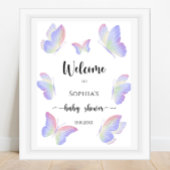 Baby shower van vlinder poster