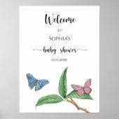 Baby shower van vlinder poster (Voorkant)