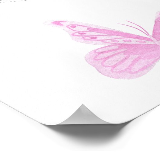 Baby shower van vlinder poster (Hoek)