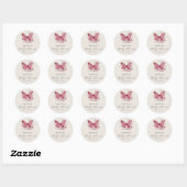 Baby shower van vlinder ronde sticker (Vel)