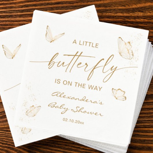 Baby shower van vlinder servet