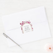 Baby shower van vlinder vierkante sticker (Envelop)