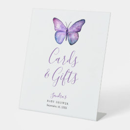 Baby shower van vlinderbloemigen reclamebord met voetstuk