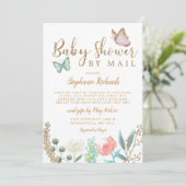 Baby shower van vlindergoud per POST Kaart (Staand voorkant)