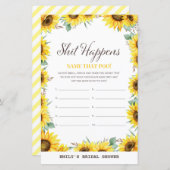 Baby shower van voorjaarszonnebloem, AFGEDRUKT (Voorkant / Achterkant)