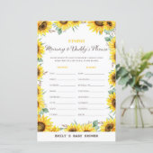 Baby shower van voorjaarszonnebloem, AFGEDRUKT (Staand voorkant)