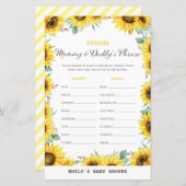 Baby shower van voorjaarszonnebloem, AFGEDRUKT (Voorkant / Achterkant)