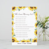 Baby shower van voorjaarszonnebloem, AFGEDRUKT (Staand voorkant)