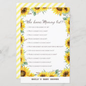 Baby shower van voorjaarszonnebloem, AFGEDRUKT (Voorkant / Achterkant)