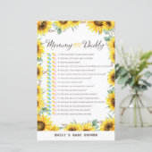 Baby shower van voorjaarszonnebloem, AFGEDRUKT (Staand voorkant)