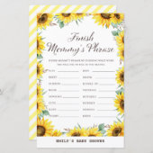 Baby shower van voorjaarszonnebloem, AFGEDRUKT (Voorkant / Achterkant)