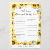 Baby shower van voorjaarszonnebloem, AFGEDRUKT (Voorkant / Achterkant)