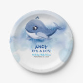 Baby shower van walvis papieren bordje (Voorkant)