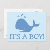Baby shower van walvissen briefkaarten | Het is ee (Voorkant / Achterkant)