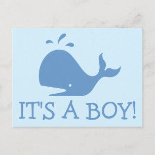 Baby shower van walvissen briefkaarten Het is ee