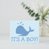 Baby shower van walvissen briefkaarten | Het is ee (Staand voorkant)