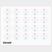 Baby shower van walvissen ronde sticker (Vel)