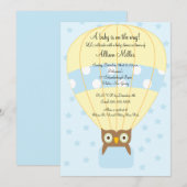 Baby shower van warme luchtballon kaart (Voorkant / Achterkant)