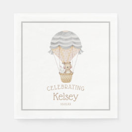 Baby shower van warme luchtballonbossen servet