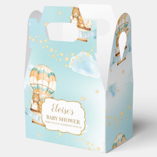Baby shower van warme luchtballonkokers bedankdoosjes (Geopend)
