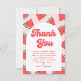 Baby shower van watermeloenen bedankkaart