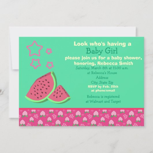 Baby shower van watermeloenen kaart (Voorkant)