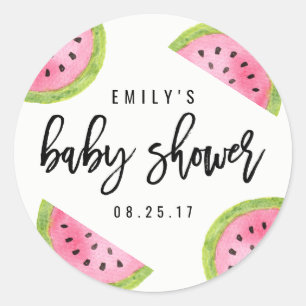 Baby shower van watermeloenen ronde sticker