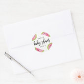 Baby shower van watermeloenen ronde sticker (Envelop)