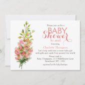 Baby shower van Waterverf Floral Bouquet Kaart (Voorkant)