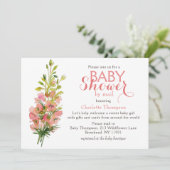 Baby shower van Waterverf Floral Bouquet Kaart (Staand voorkant)