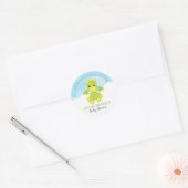 Baby shower van Whimsical Boy Dragon Ronde Sticker (Envelop)