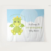 Baby shower van Whimsical Boy Dragon Wandkleed (Voorkant (horizontaal))