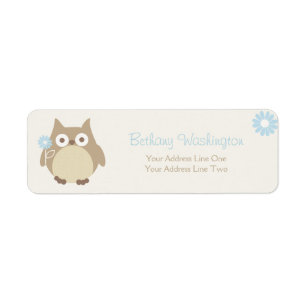 Baby shower van Whimsical Boy Owl Etiket