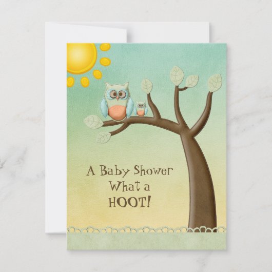 Baby shower van Whimsical Owls Kaart (Voorkant)